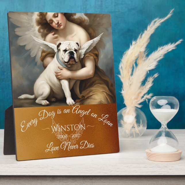Tribute Loss of Bulldog Angel Art Plaque (Side)