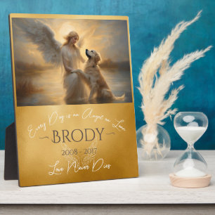 Tribute Loss of Golden Retriever Angel Art Plaque
