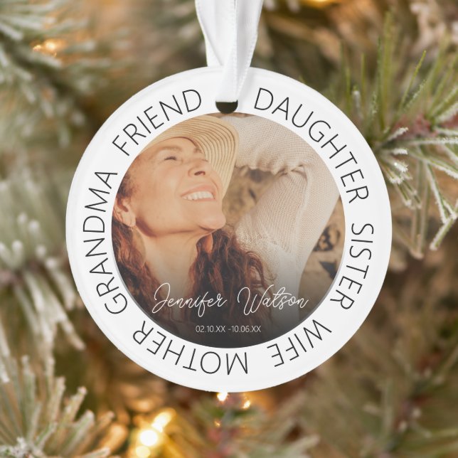Tribute Photo Memorial Christmas Tree Ornament (Tree)