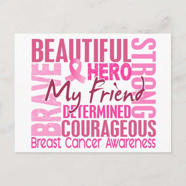 Tribute Square Friend Breast Cancer Postcard (Front)
