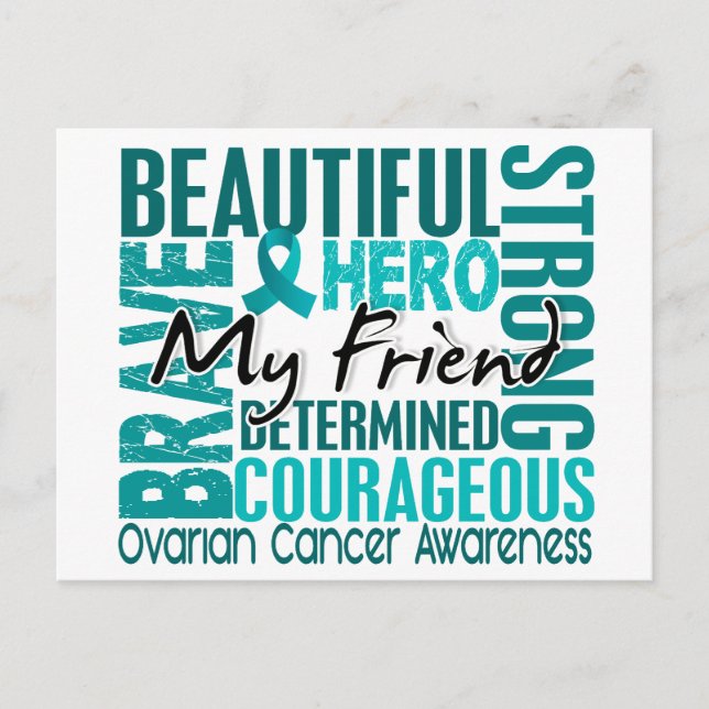 Tribute Square Friend Ovarian Cancer Postcard (Front)
