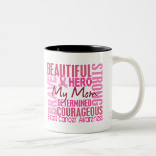 Tribute Square Mum Breast Cancer Two-Tone Coffee Mug