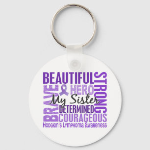 Tribute Square Sister Hodgkins Lymphoma Key Ring