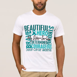 Tribute Square Sister-In-Law Ovarian Cancer T-Shirt