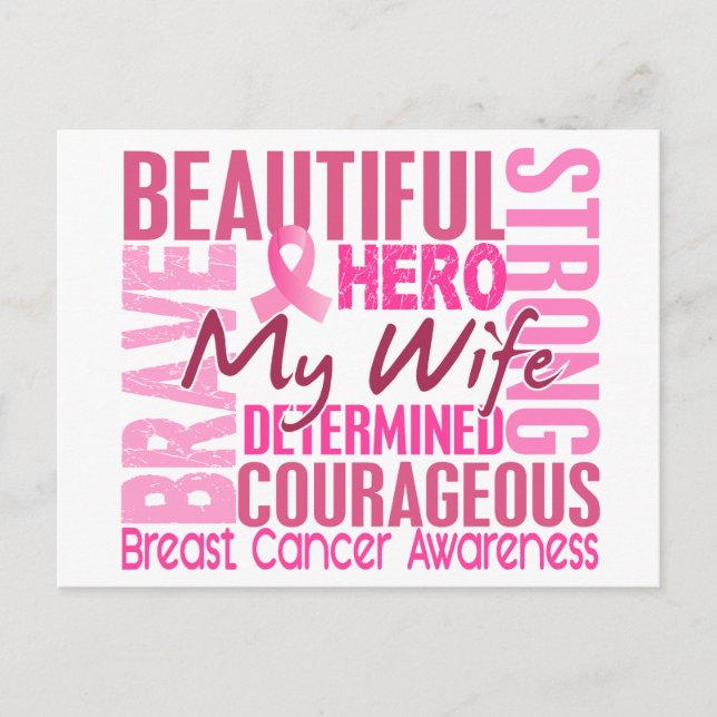 Tribute Square Wife Breast Cancer Postcard (Front)