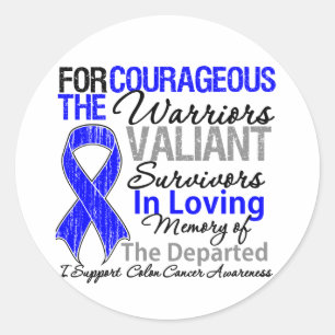 Tribute Support Colon Cancer Awareness Classic Round Sticker