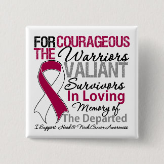 Tribute Support Head Neck Cancer Awareness 15 Cm Square Badge