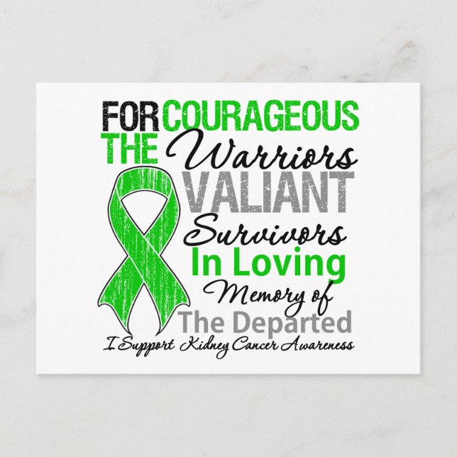 Tribute Support Kidney Cancer Awareness Postcard (Front)