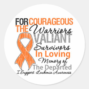 Tribute Support Leukaemia  Awareness Classic Round Sticker