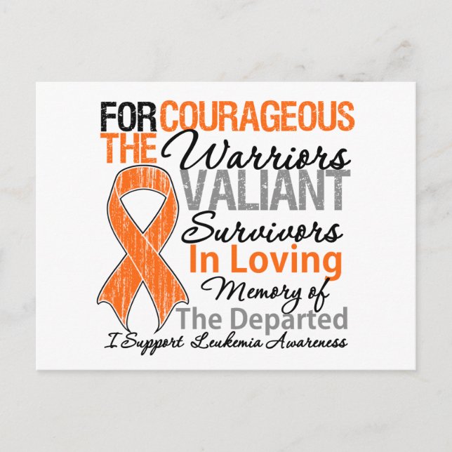 Tribute Support Leukaemia  Awareness Postcard (Front)