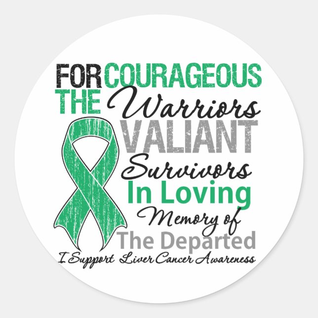 Tribute Support Liver Cancer Awareness Classic Round Sticker (Front)