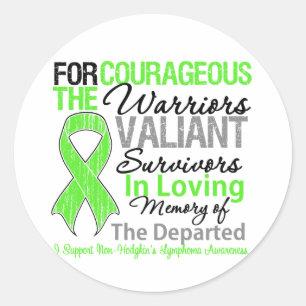 Tribute Support Non-Hodgkins Lymphoma Awareness Classic Round Sticker