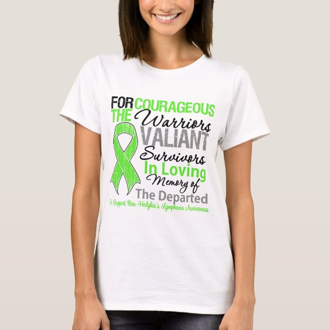 Tribute Support Non-Hodgkins Lymphoma Awareness T-Shirt (Front)