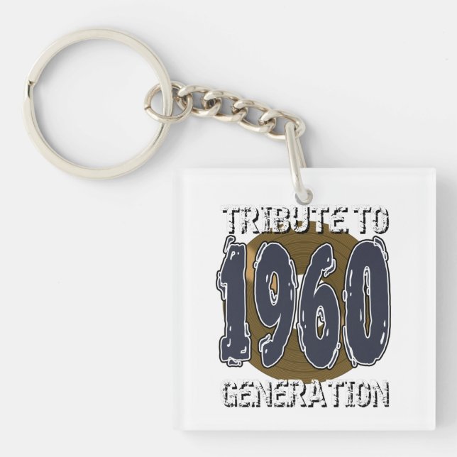 Tribute to 1960 birthday key ring (Front)