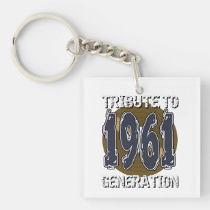 Tribute to 1961 generation birthday key ring