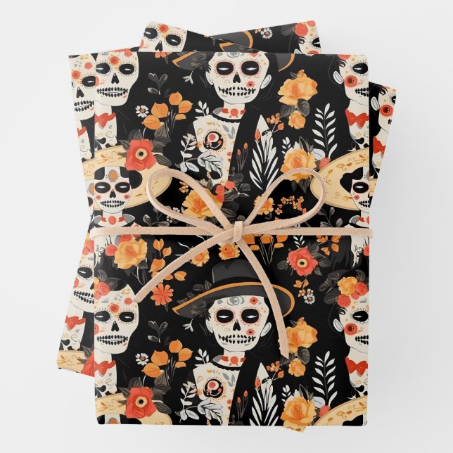 Tribute to the tradition of the Day of the Dead  Wrapping Paper Sheet (In situ)