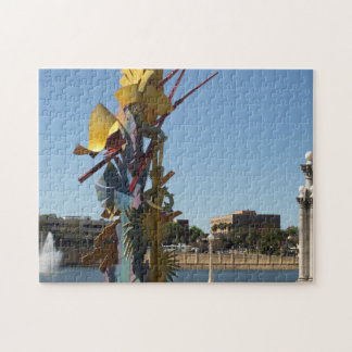 Tribute to Volunteerism statute on a  Jigsaw Puzzle