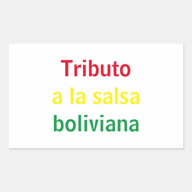 Tributo a la salsa boliviana rectangular sticker (Front)