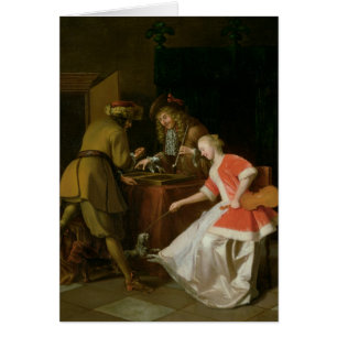 Tric-trac Players with a Lady and Her Dog