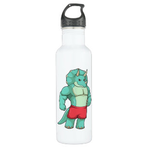 Triceratops as Bodybuilder at Bodybuilding 710 Ml Water Bottle