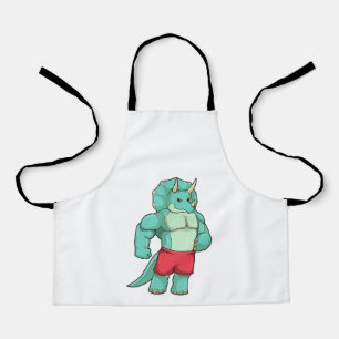 Triceratops as Bodybuilder at Bodybuilding Apron