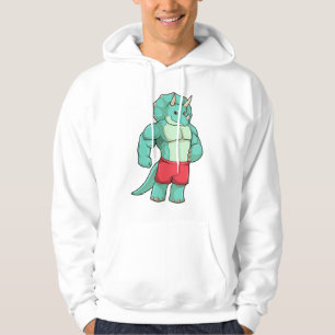 Triceratops as Bodybuilder at Bodybuilding Hoodie