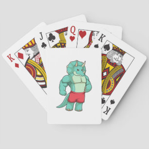 Triceratops as Bodybuilder at Bodybuilding Playing Cards
