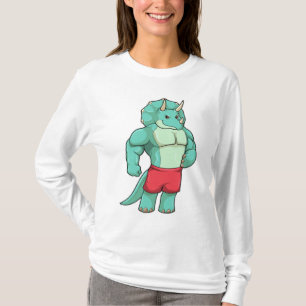 Triceratops as Bodybuilder at Bodybuilding T-Shirt