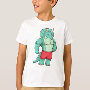 Triceratops as Bodybuilder at Bodybuilding T-Shirt