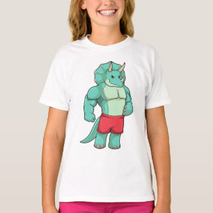 Triceratops as Bodybuilder at Bodybuilding T-Shirt