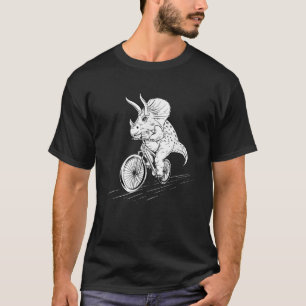 Triceratops Biking Cyclist Biker Dinosaur Lover T-Shirt