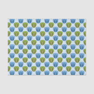 Triceratops Blue and Green Cute Dinosaur Pattern Tissue Paper