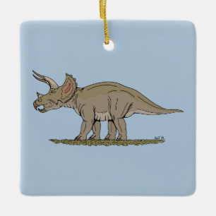 Triceratops Ceramic Ornament