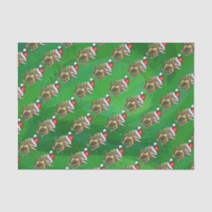 Triceratops Christmas Green Tissue Paper