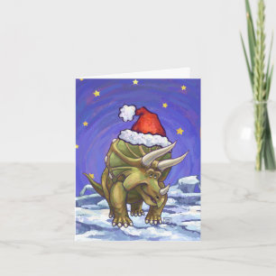 Triceratops Christmas Holiday Card