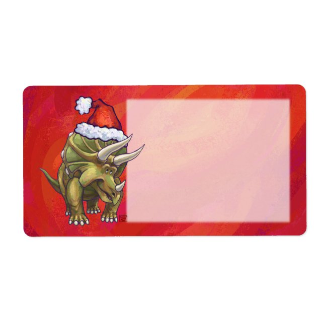 Triceratops Christmas On Red (Front)