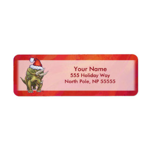 Triceratops Christmas On Red