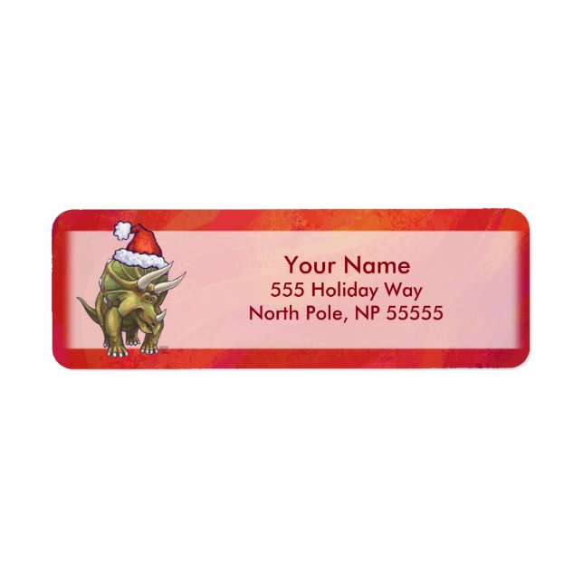 Triceratops Christmas On Red (Front)