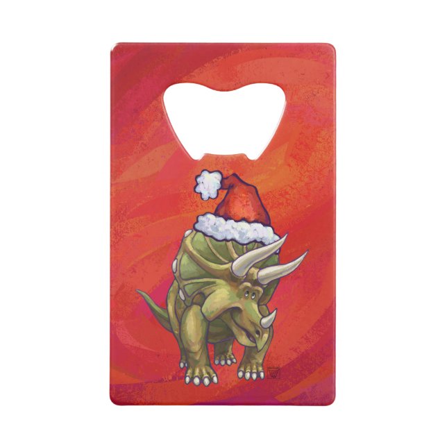 Triceratops Christmas On Red (Front)