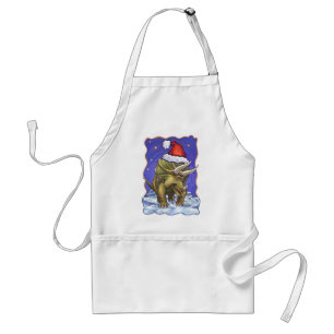 Triceratops Christmas Standard Apron