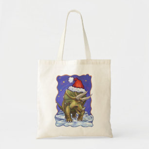 Triceratops Christmas Tote Bag