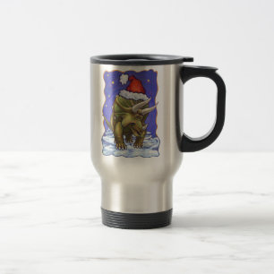 Triceratops Christmas Travel Mug