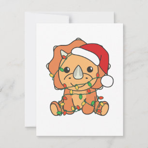 Triceratops Christmas Winter Animals Holiday Dinos Card