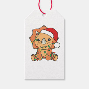 Triceratops Christmas Winter Animals Holiday Dinos Gift Tags