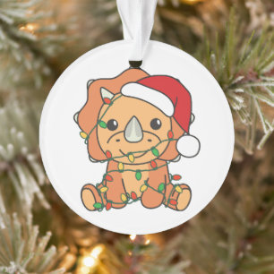 Triceratops Christmas Winter Animals Holiday Dinos Ornament