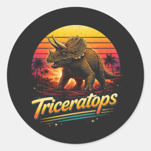 Triceratops Classic Round Sticker