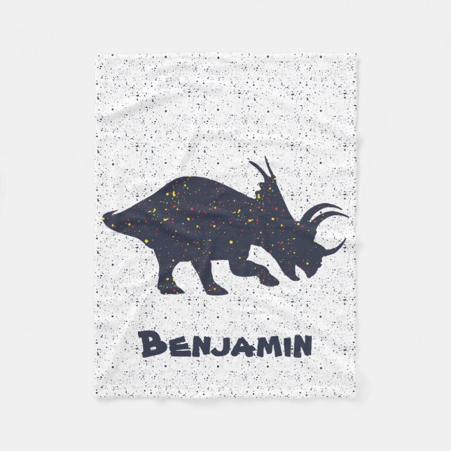 Triceratops Custom Name Fleece Blanket, Small Blanket (Front)