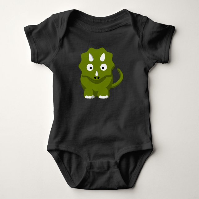 Triceratops Dino Baby Bodysuit (Front)