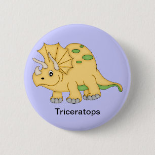 Triceratops Dinosaur 6 Cm Round Badge