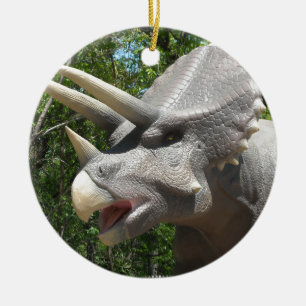 Triceratops dinosaur ceramic tree decoration